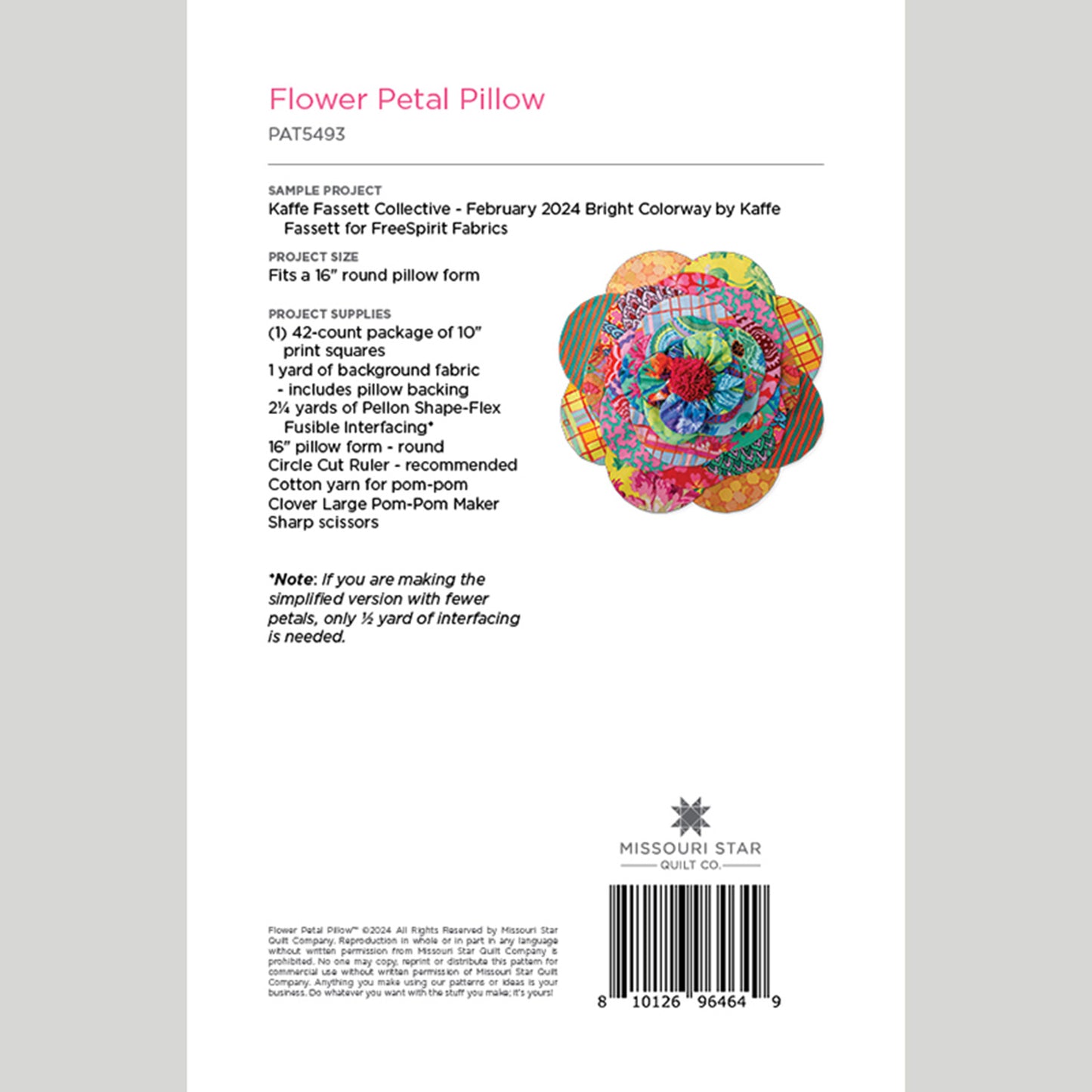 Flower Petal Pillow Pattern by Missouri Star Alternative View #1