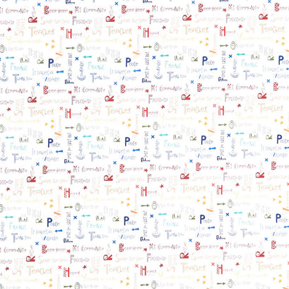 It Takes a Village - Community Text Cloud Yardage