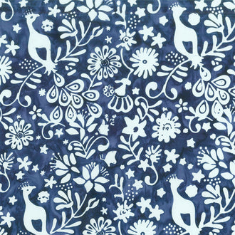 Longitude Batiks - Deep Blue Peacock 108" Wide Backing