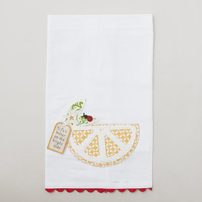 Life is Better on the Bright Side of Lemon Tea Towel