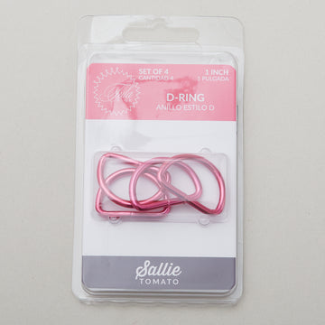 Sallie Tomato Tula Pink 1" D Ring - Set of Four Pink Alternative View #1