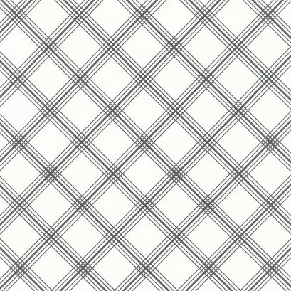 Midnight Meadow - Plaid Cream Yardage