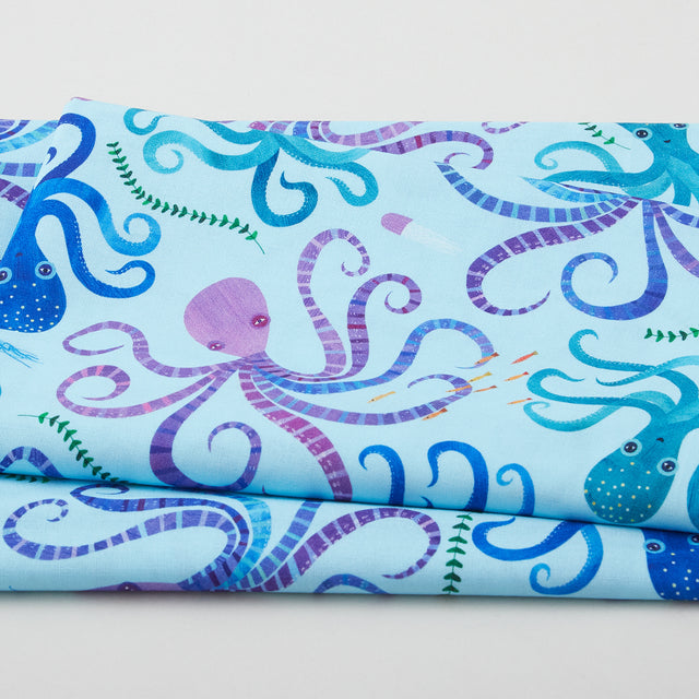 Colorful Aquatic - Eight Twisted Tentacles Sky 2 Yard Cut Primary Image