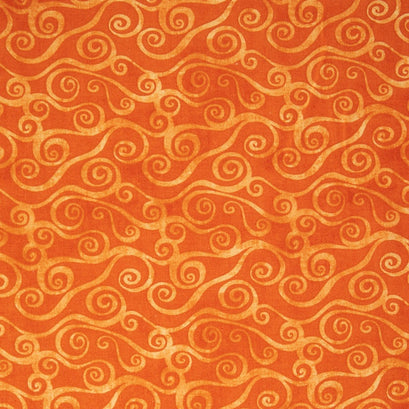 Wilmington Essentials - Sunny Side Up Swirly Scroll Orange Yardage