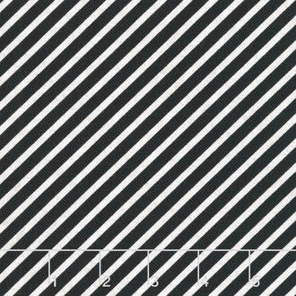 Coffee Life - Diagonal Stripe White Black Yardage