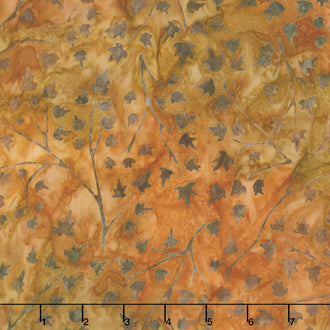 Artisan Batiks - Cornucopia 9 Branches Leaves Rust Yardage