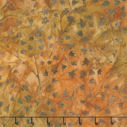Artisan Batiks - Cornucopia 9 Branches Leaves Rust Yardage