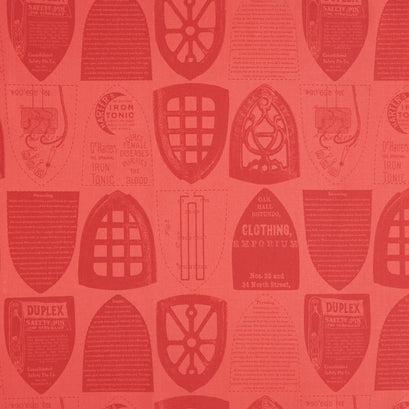 Press On - Iron Plates Red Yardage
