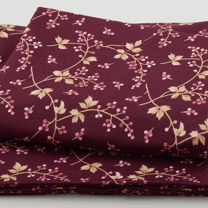 Burgundy & Blush - Berry Vine Burgundy 2 Yard Cut
