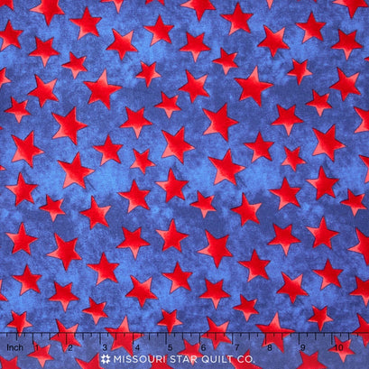 U.S.A - All The Way! - Large Stars Blue Yardage