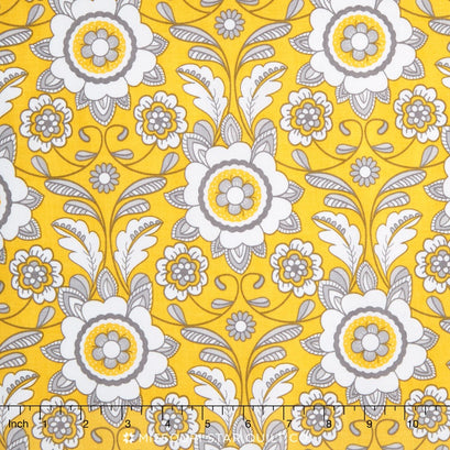 Parisian - Scroll Yellow Yardage