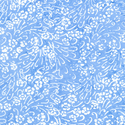Tonga Batiks - Bluebell Happy Flower Bursts Celestial Yardage
