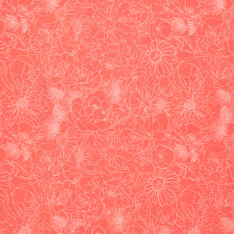 Spring Dreams - Garden Sketch Poppy Yardage