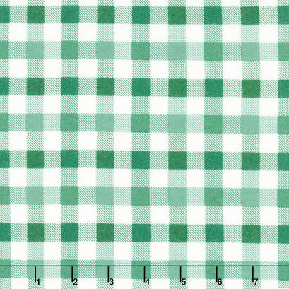 Old Fashioned Christmas - Check Green Flannel Yardage