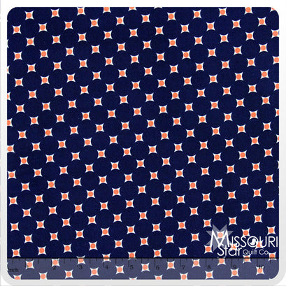 Vintage Verona - Dots Navy Yardage