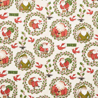 Up on the Housetop - Santa Holly Snowflake Yardage