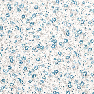 Serenity Blues - Flower Toss Taupe Yardage