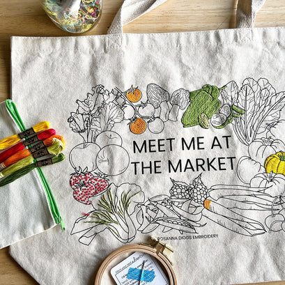 Meet Me at the Market Embroidery Tote Kit