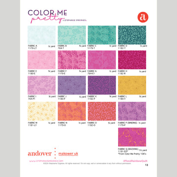 Digital Download - Floral Rainbow Quilt Pattern