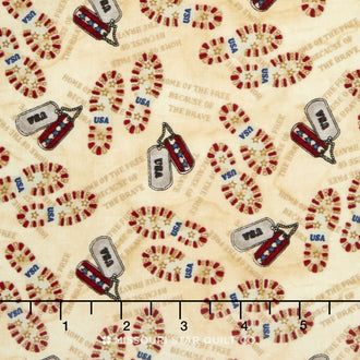 American Honor - Bootprints & Dog Tags Yardage