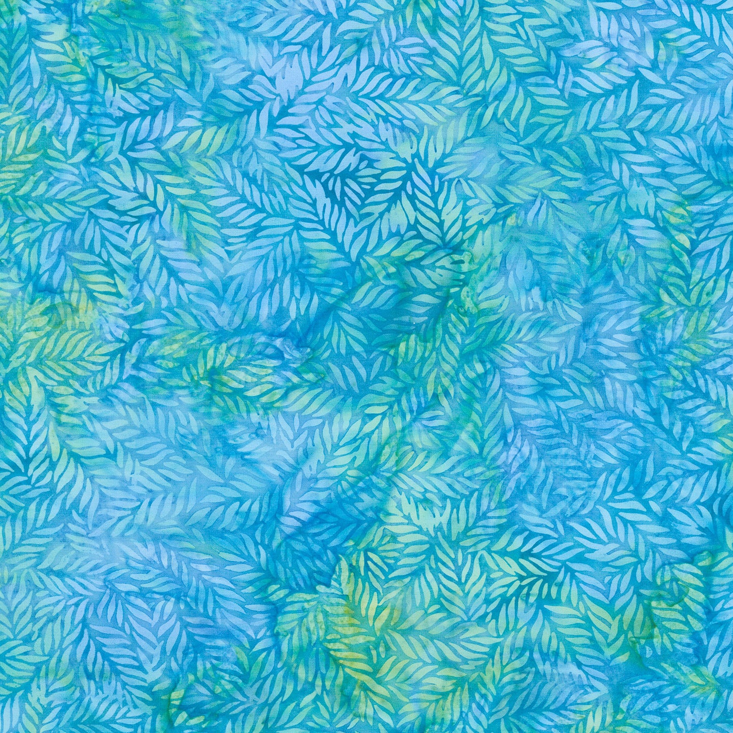 Turtle Cove Batiks - Mini Tossed Leaves Blue Morning Glory Yardage