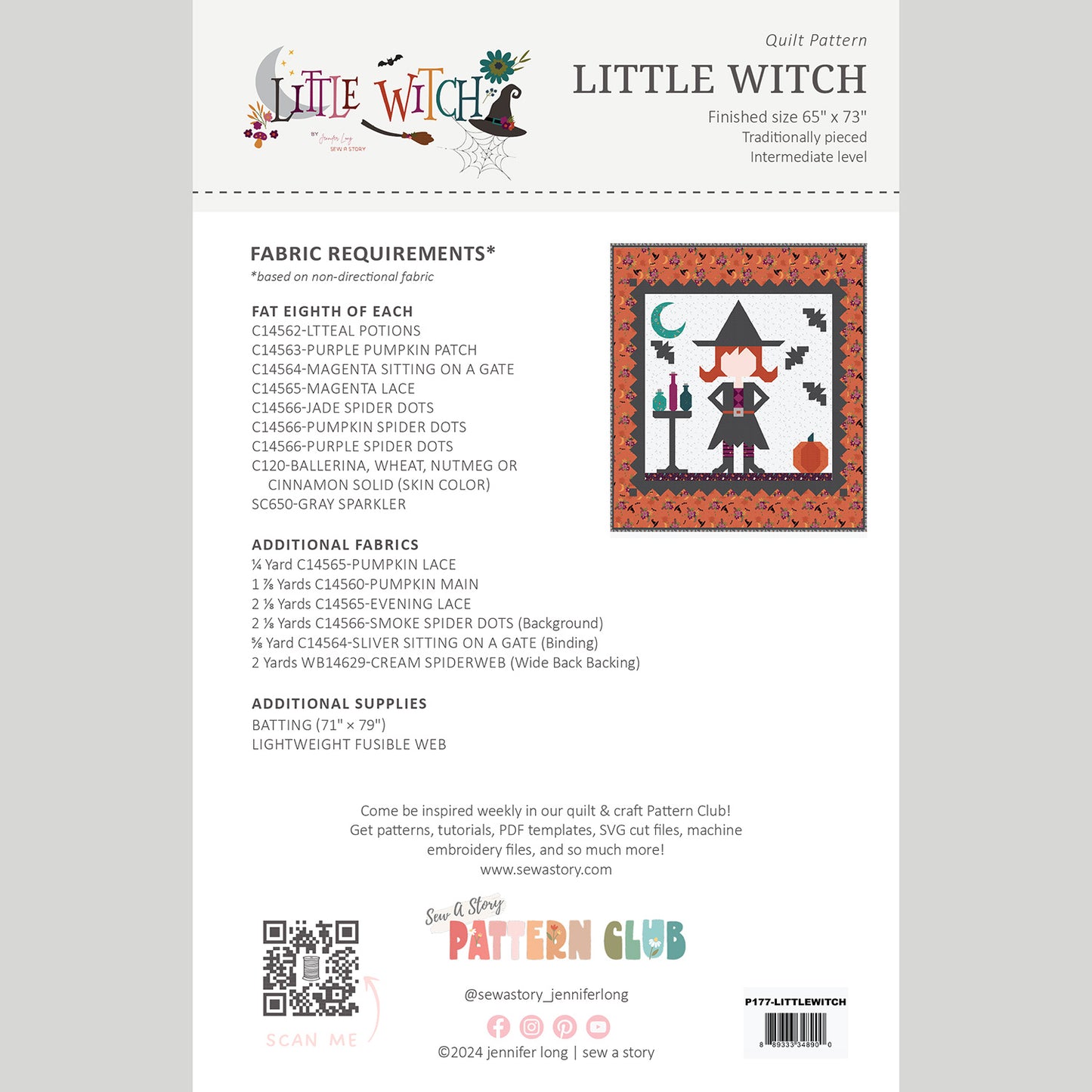 Digital Download - Little Witch Quilt Pattern Alternative View #1
