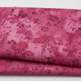 Brilliant Gems Batiks - Small Flowers Pink Azalea 2 Yard Cut