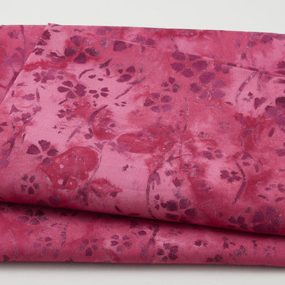 Brilliant Gems Batiks - Small Flowers Pink Azalea 2 Yard Cut