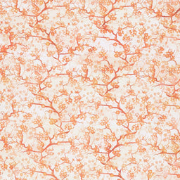 Oriental Gardens - Cherry Blossoms Orange Yardage Primary Image