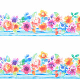 Sew Spring! - Floral Border Stripe Multi Yardage Primary Image