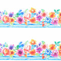 Sew Spring! - Floral Border Stripe Multi Yardage Primary Image