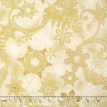 Holiday Flourish 9 - Traditional Colorstory Snowflake Sky Ivory Metallic Yardage