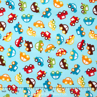 Ready, Set, GO! 2 - Cars Blue Yardage