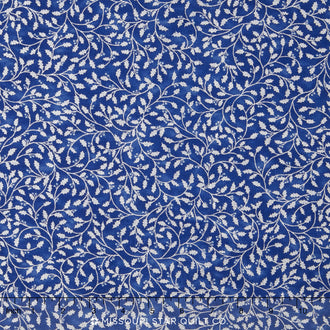 Winter's Grandeur Indigo - Indigo Metallic Yardage