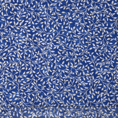 Winter's Grandeur Indigo - Indigo Metallic Yardage