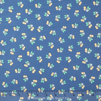 Calico Days - Cherry Denim Yardage