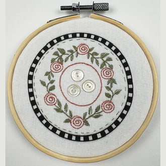 Rose Wreath Hoop Embroidery Kit