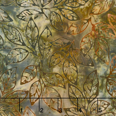 Artisan Batiks - Cornucopia 8 Leaf Sprigs Earth Yardage