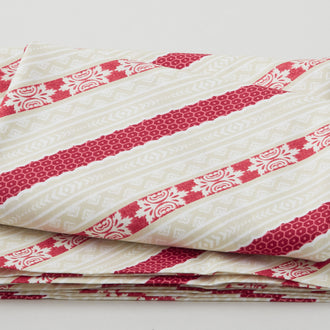 Pathways - Ticking Stripe Cream/Pink 3 Yard Cut