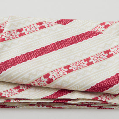 Pathways - Ticking Stripe Cream/Pink 3 Yard Cut