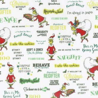 How the Grinch Stole Christmas 8 - Words Holiday Yardage