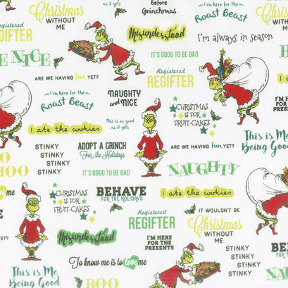 How the Grinch Stole Christmas 8 - Words Holiday Yardage