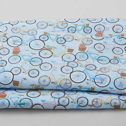 Beach Bound - Bicycles Blue 2 Yard Cut