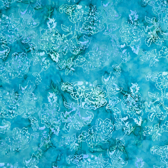 Tonga Batiks - Surfside Elegant Floral Sea Yardage Primary Image