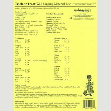 Trick or Treat Wall Hanging Pattern