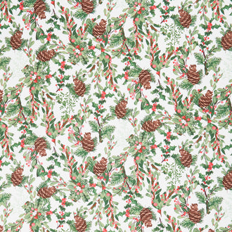 Snowbirds - Winter Greenery Snow Yardage