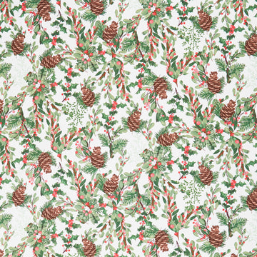 Snowbirds - Winter Greenery Snow Yardage