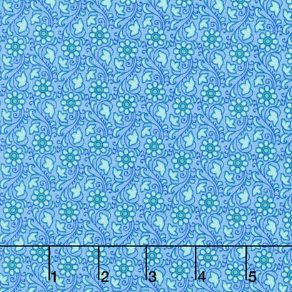 Molly's Magic - Posies Cornflower Yardage