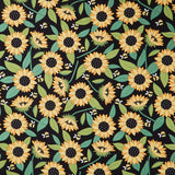 Sunny Honey - Blooms Abuzz Black Yardage