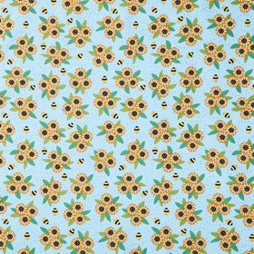 Sunny Honey - Sunny Bouquet Blue Yardage